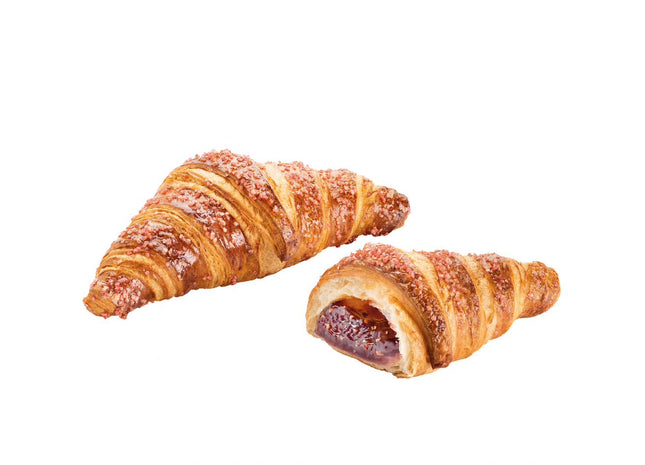French croissants with raspberry and butter
